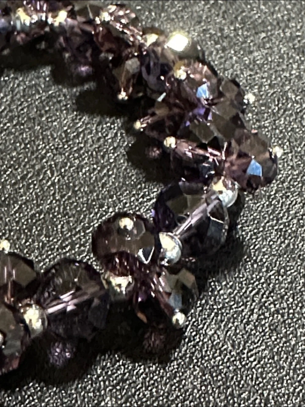 Purple Faceted Crystal Cluster Stretch Vintage Bracelet